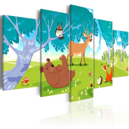 Quadro - Amici Animali (5 pannelli)
