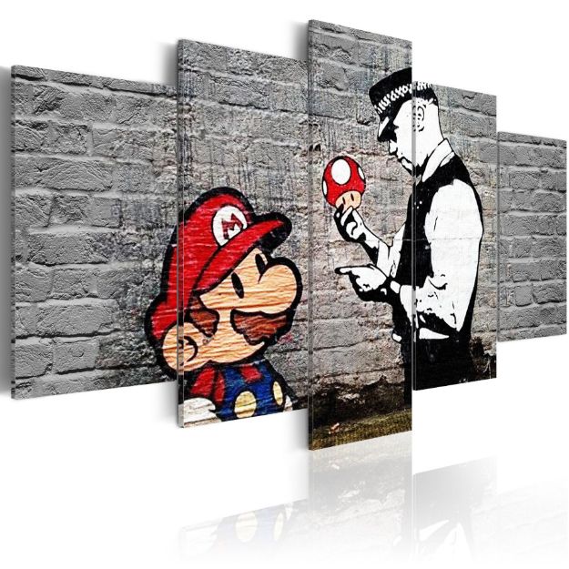 Quadro - Super Mario Poliziotto Fungo(Banksy)