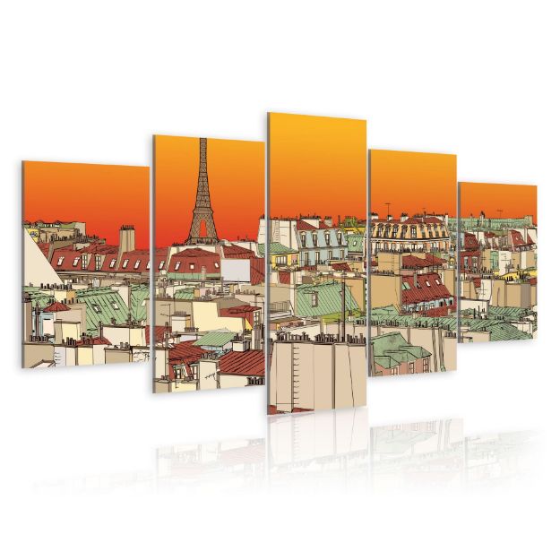Quadro - Cielo parigino color arancio