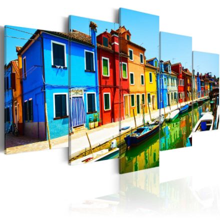Quadro - Case nei colori dell'arcobaleno