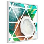 Poster - Mosaico tropicale con cocco (quadrato)
