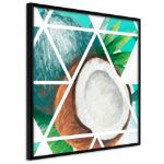 Poster - Mosaico tropicale con cocco (quadrato)