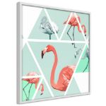 Poster - Mosaico tropicale con fenicotteri