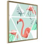 Poster - Mosaico tropicale con fenicotteri