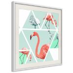 Poster - Mosaico tropicale con fenicotteri