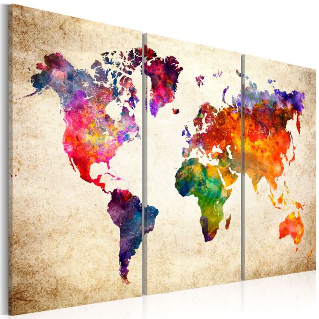 Quadro - La mappa del mondo in acquerello