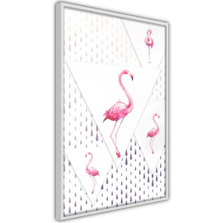 Poster - Fenicotteri e triangoli