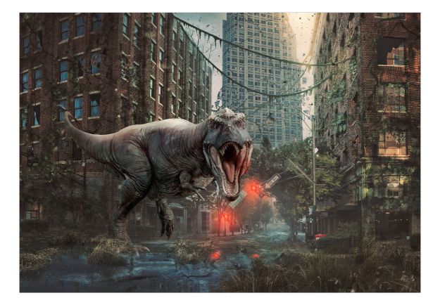 Fotomurale adesivo - Dinosauro in città