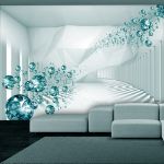 Fotomurale adesivo -  Corridoio di diamanti (Turchese) 