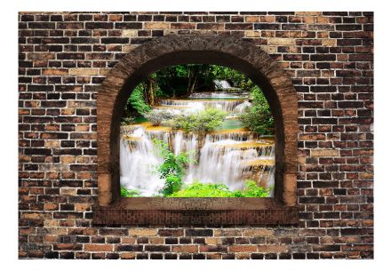 Fotomurale adesivo - Finestra Sassosa: Cascate