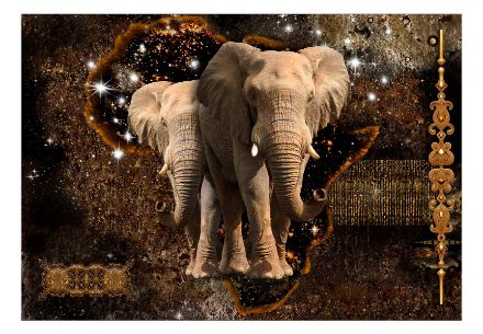 Adesivo photomurale - Elefanti marroni