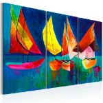 Quadro dipinto - Barche a vela colorate