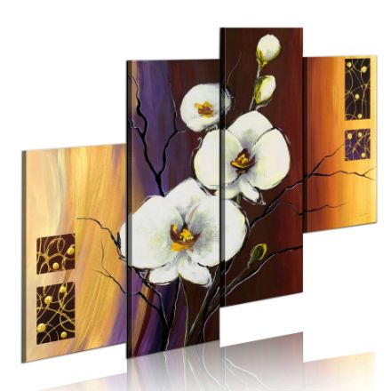 Quadro dipinto - Orchidea bianca