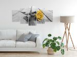 Quadro - Rosa su Legno Giallo