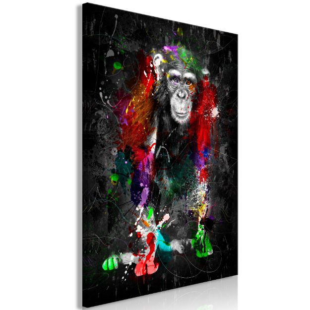 Quadro - Animali colorati: scimpanzé