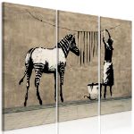 Quadro - Banksy: Lavare la zebra sul cemento