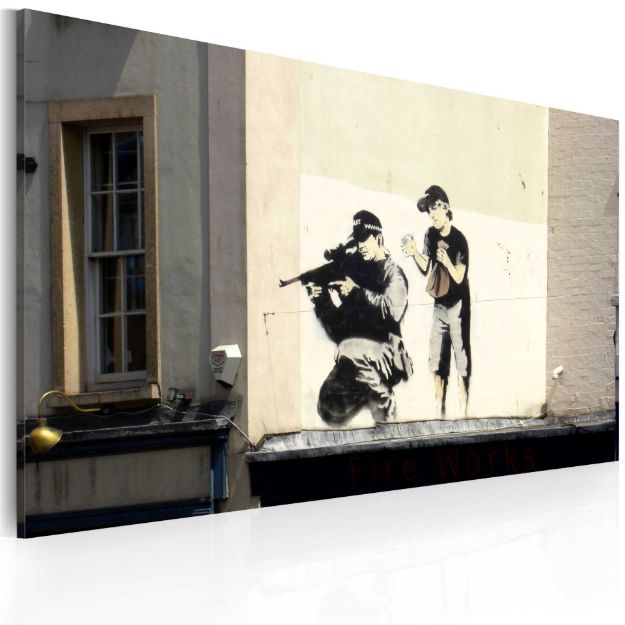 Quadro - Tiratore scelto e bambino (Banksy)