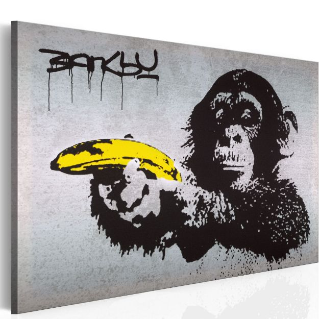 Quadro - Fermo che la scimmia spara! (Banksy)